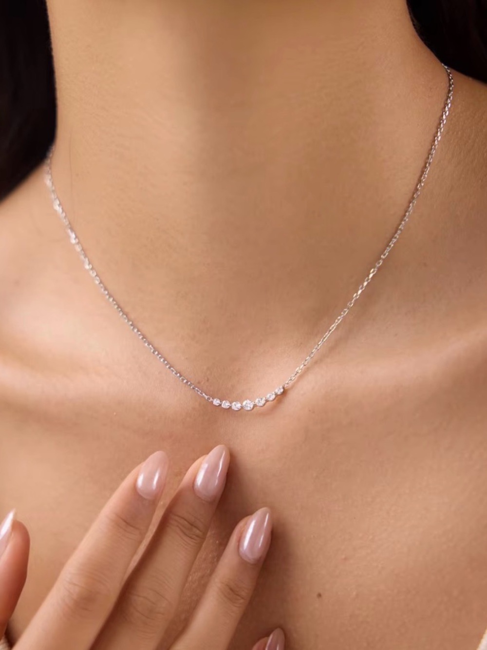 Diamond bar Necklace D212